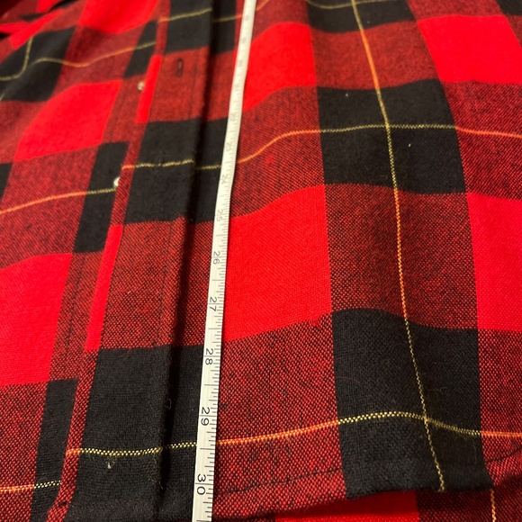 Vintage Chest 52" Red Black Plaid Shirt Wool + Acrylic XL XXL - Picture 12 of 16